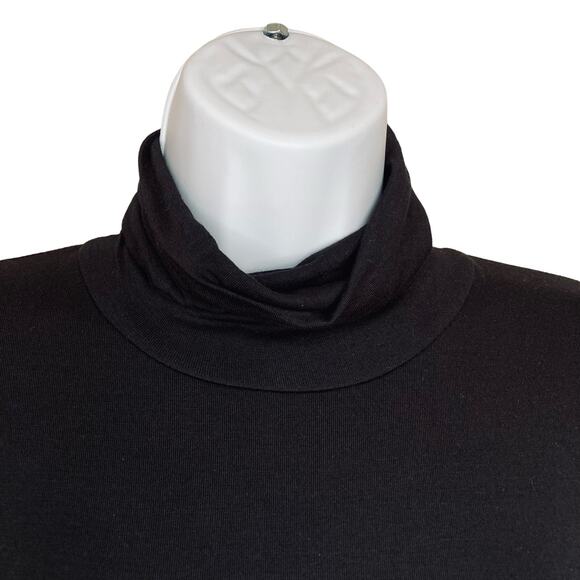 Lulus Black Sway Girl Sway Swing Turtleneck Mini Dress Long Sleeve Jersey Small - Picture 16 of 16